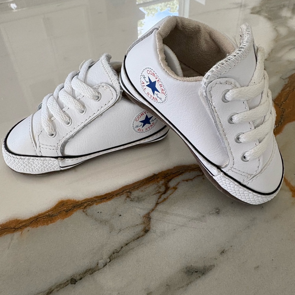Baby Converse White Canvas Sneakers Size 3